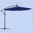 Cantilever Patio Umbrella - Fabric - Red - Solar-Powered LED Lights