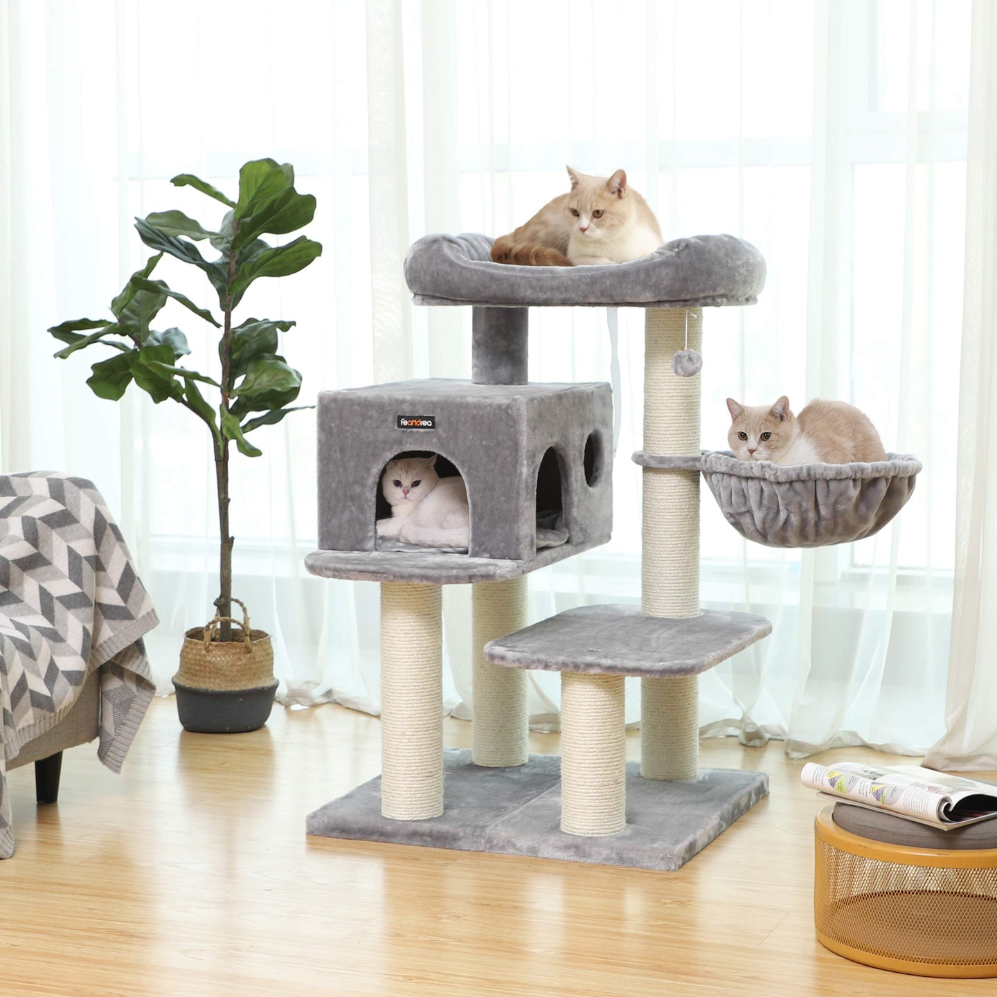 Cat Condo - Beige - Sisal & Plush