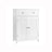 Bathroom Floor Cabinet - Engineered Wood - Matte White - 2 Louvred Doors