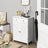 Bathroom Floor Cabinet - Engineered Wood - Matte White - 2 Louvred Doors