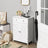 Bathroom Floor Cabinet - Engineered Wood - Matte White - 2 Louvred Doors