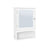 Wall Storage Cabinet - Wood - White - With Open Compartment and Adjustable Shelf