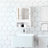 Wall Storage Cabinet - Wood - White - With Open Compartment and Adjustable Shelf