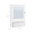 Wall Storage Cabinet - Wood - White - With Open Compartment and Adjustable Shelf