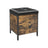 Bedroom Bench - Synthetic Leather - Rustic Brown and Black - Upholstered Seat with Storage