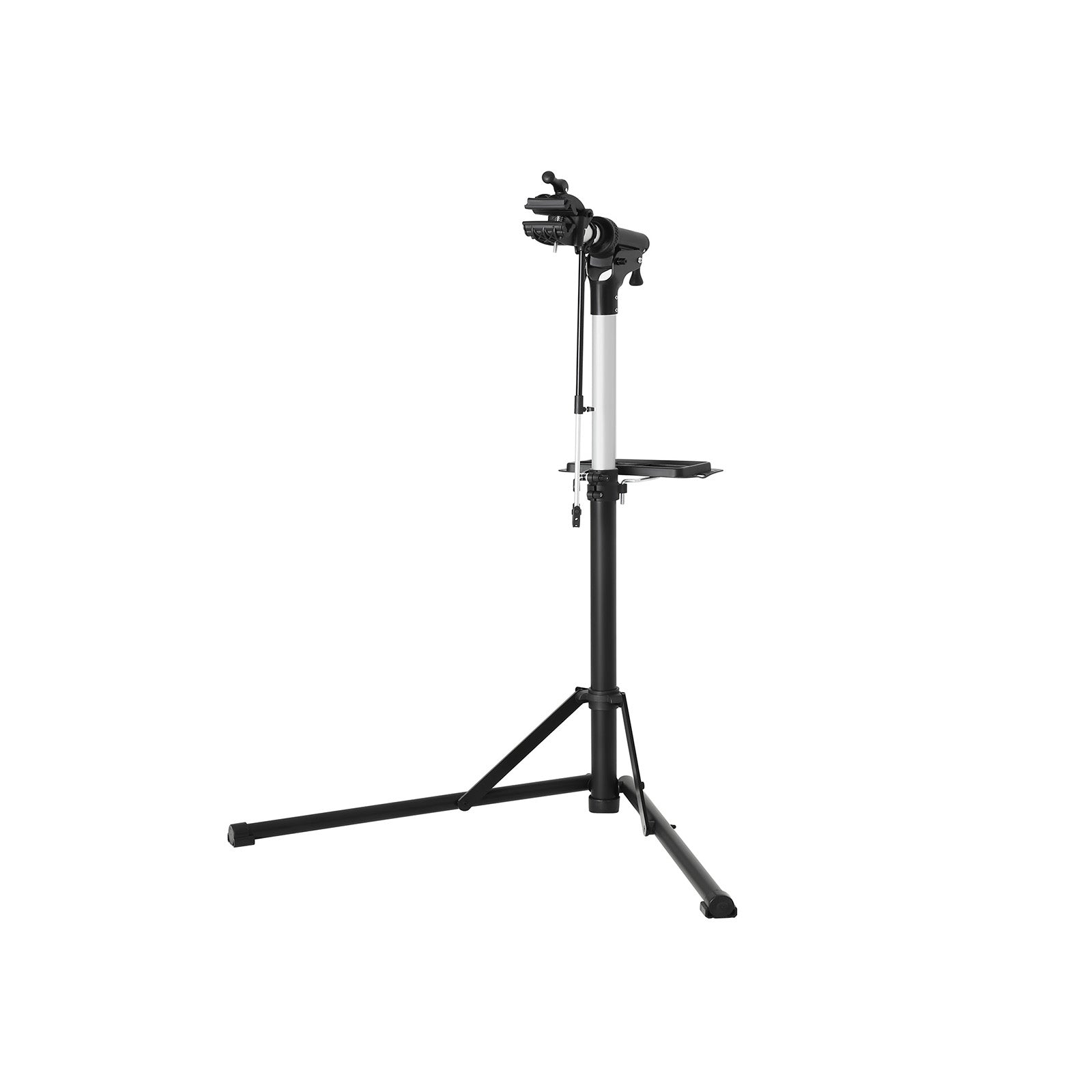 Bike Repair Stand - Aluminium - Black - Adjustable and Portable with Magnetic Tool Tray