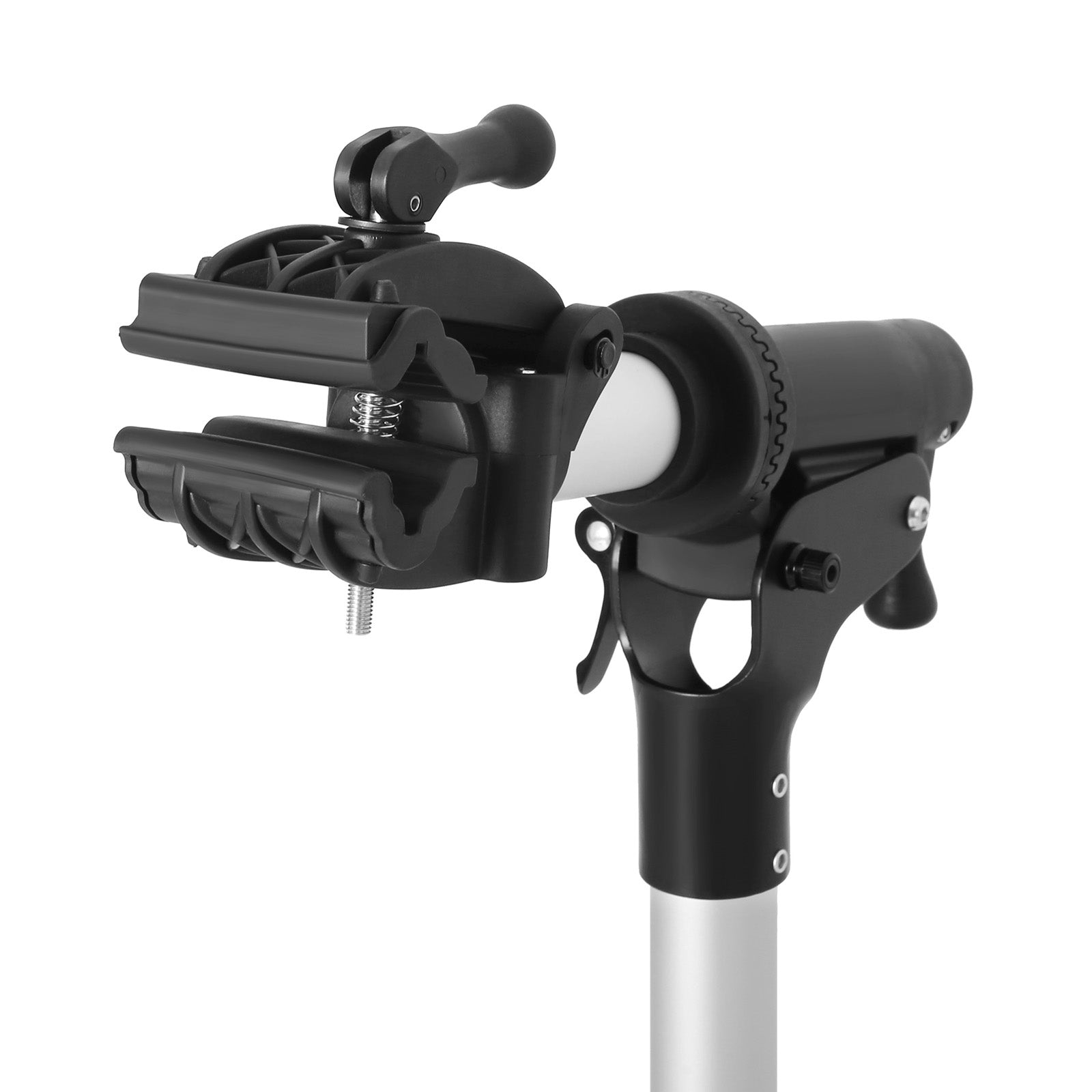 Bike Repair Stand - Aluminium - Black - Adjustable and Portable with Magnetic Tool Tray