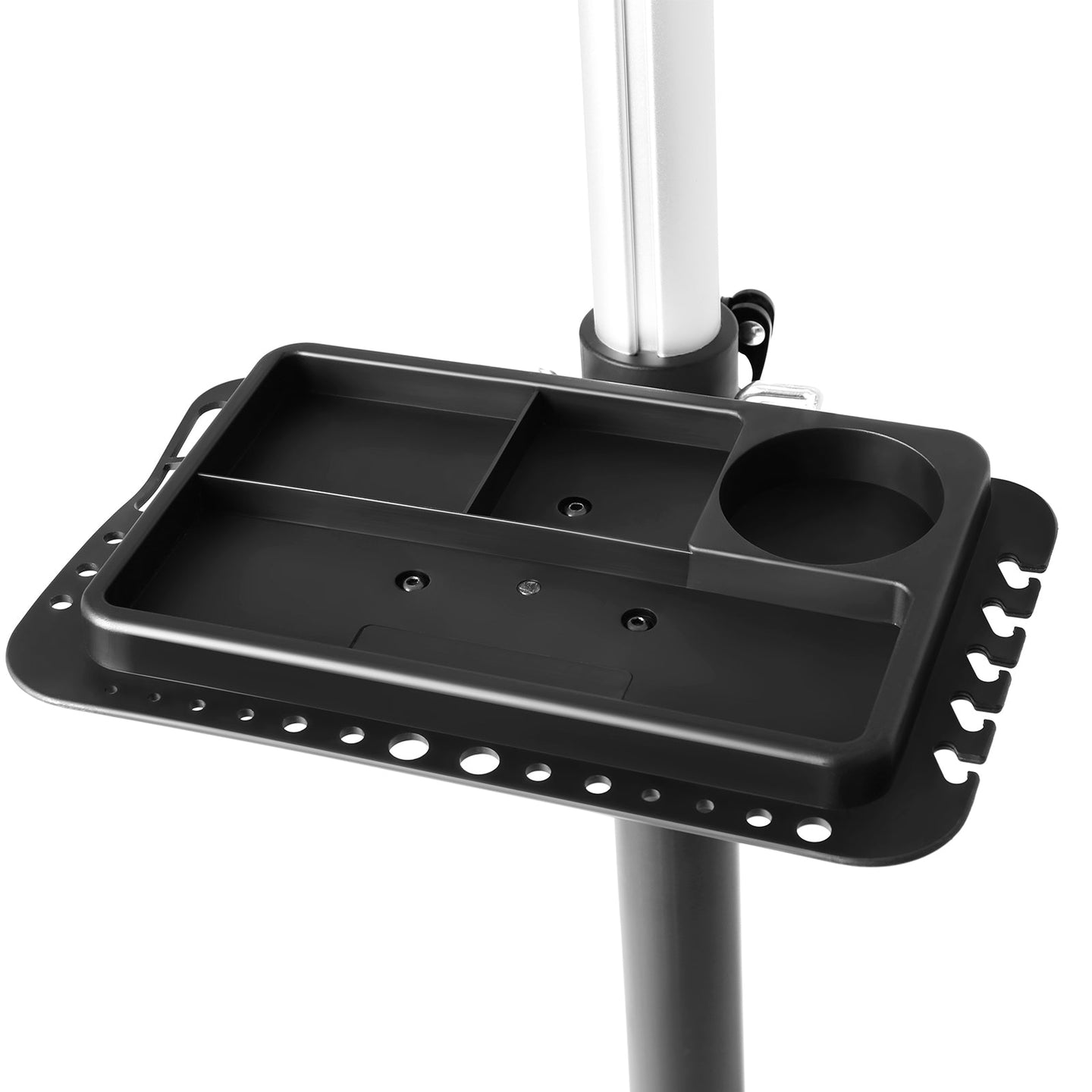 Bike Repair Stand - Aluminium - Black - Adjustable and Portable with Magnetic Tool Tray