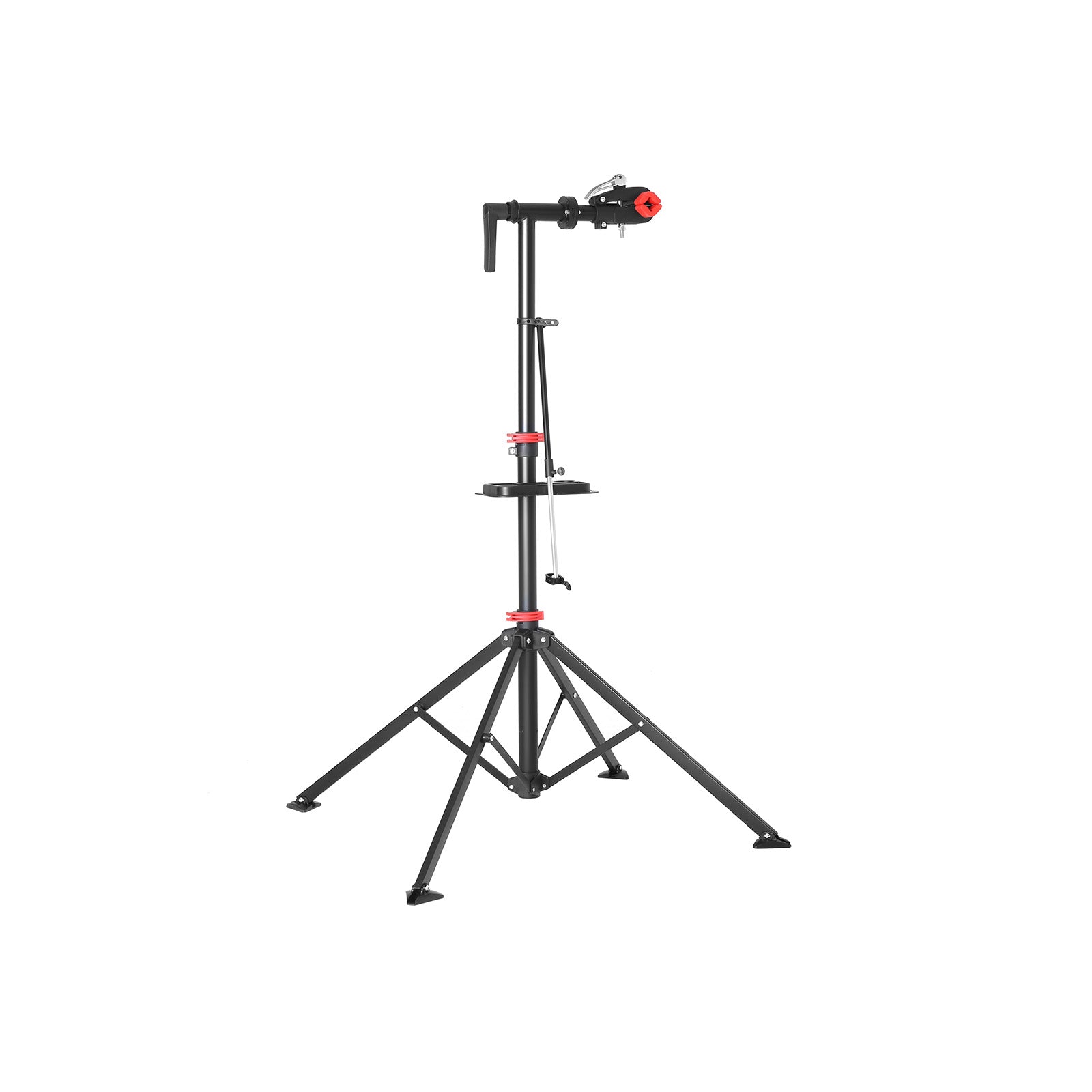 Bike Repair Stand - Steel - Black - Portable with Magnetic Tool Tray