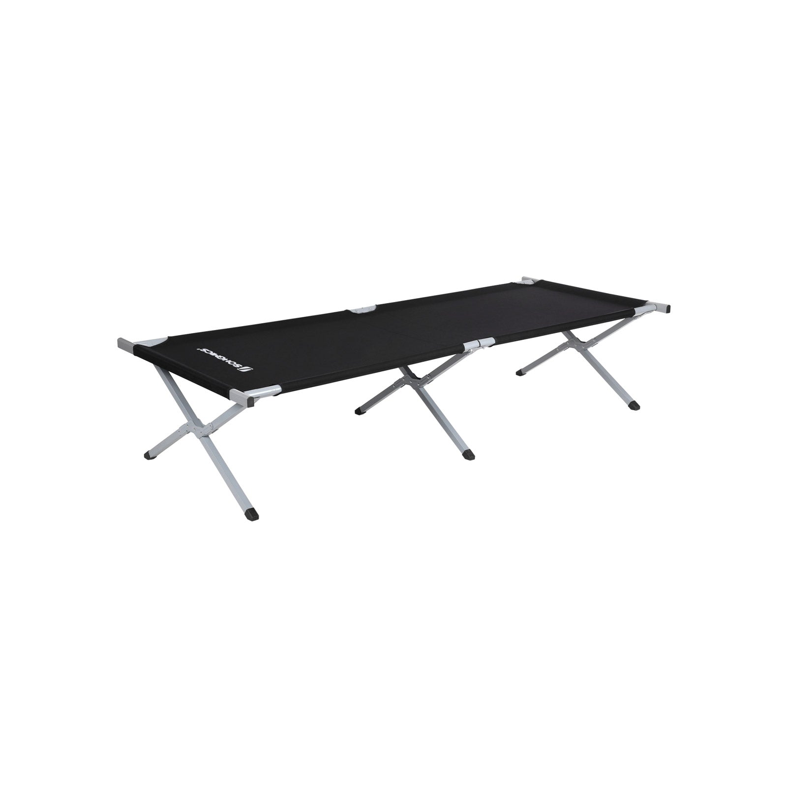 Folding Camping Bed - Metal - Black - TÜV Rheinland Tested 260 kg Load Capacity