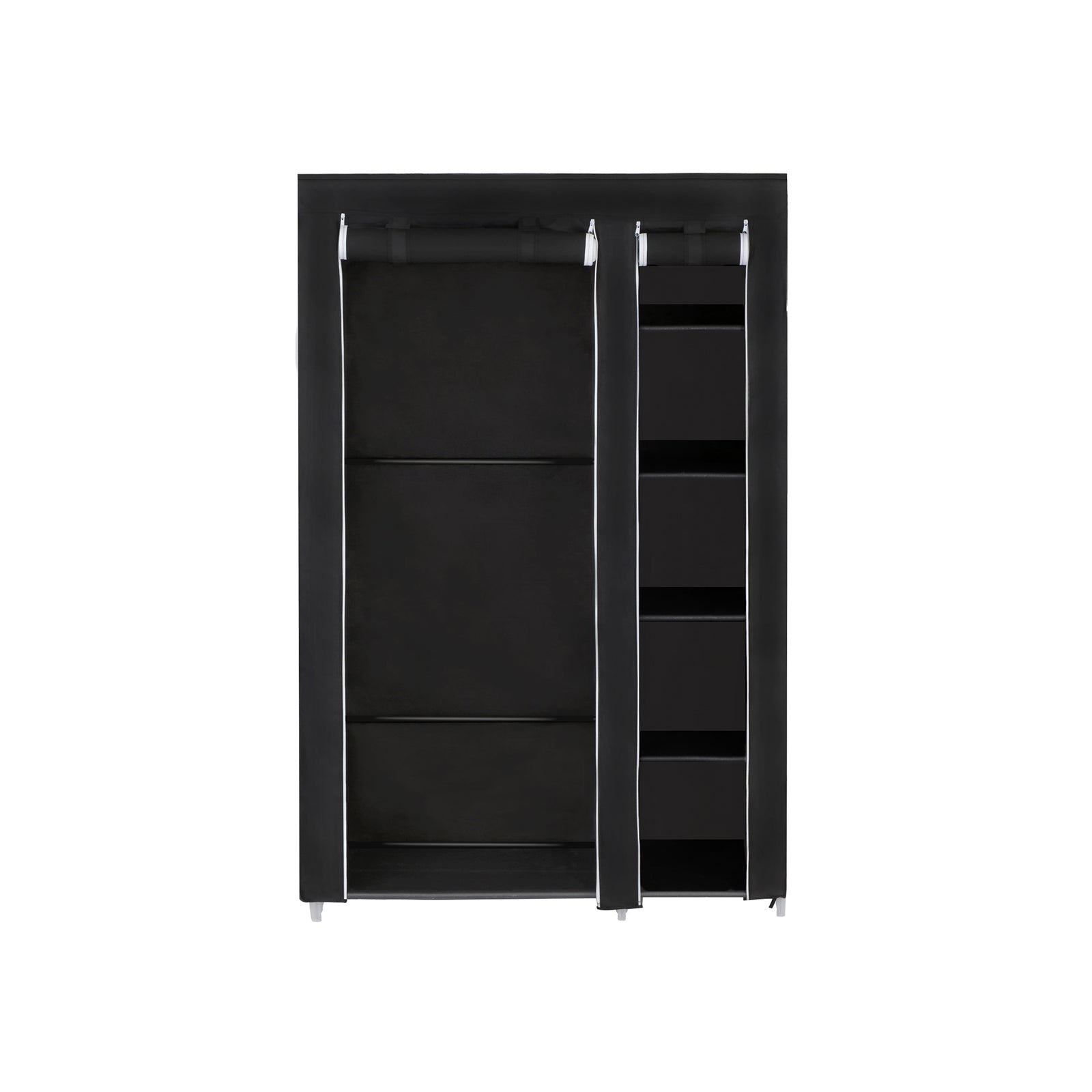 Folding Fabric Wardrobe - Fabric - Black - Extra Large Design 175 x 110 x 45 cm