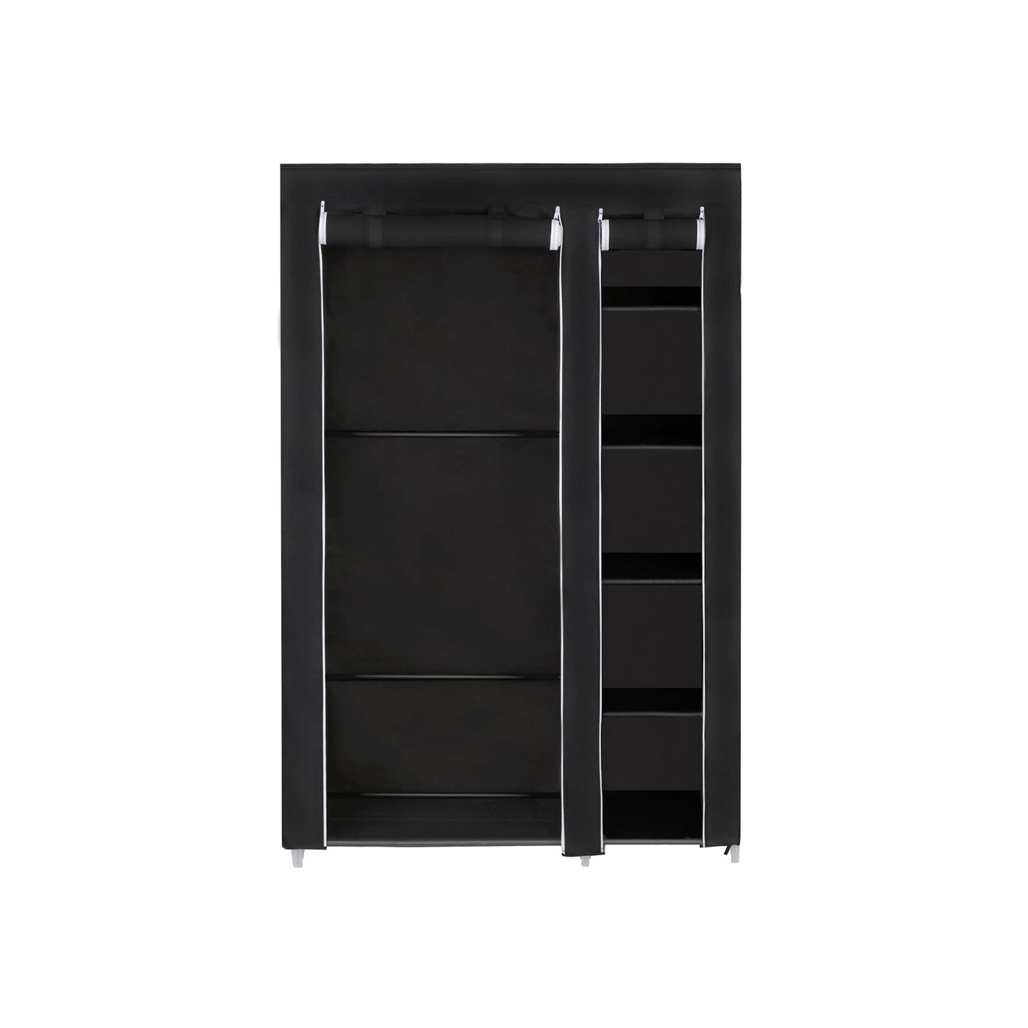 Folding Fabric Wardrobe - Fabric - Black - Extra Large Design 175 x 110 x 45 cm
