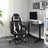 Office Chair - Faux Leather - Black and Red - Ergonomic Design with Footrest and Lumbar Support