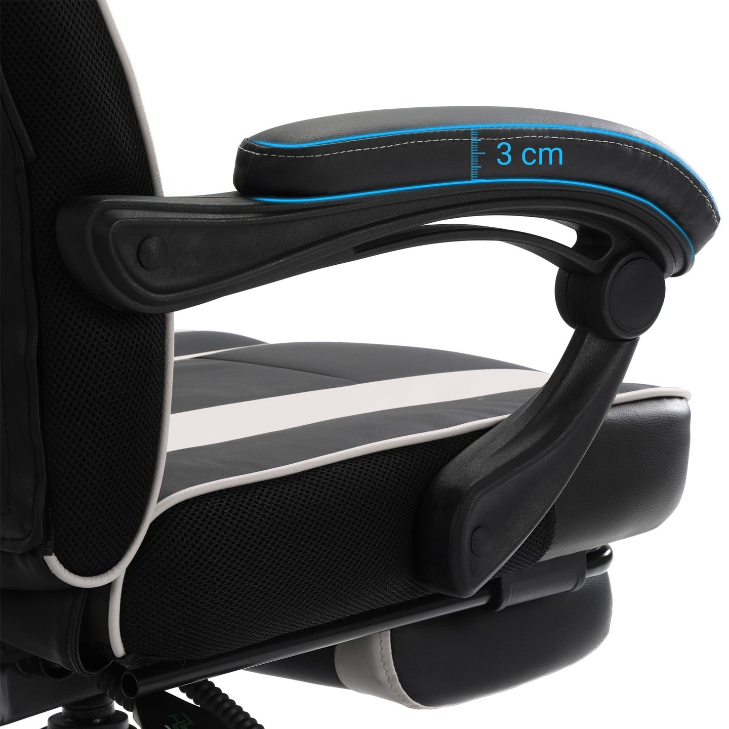 Office Chair - Faux Leather - Black and Red - Ergonomic Design with Footrest and Lumbar Support