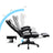 Office Chair - Faux Leather - Black and Red - Ergonomic Design with Footrest and Lumbar Support