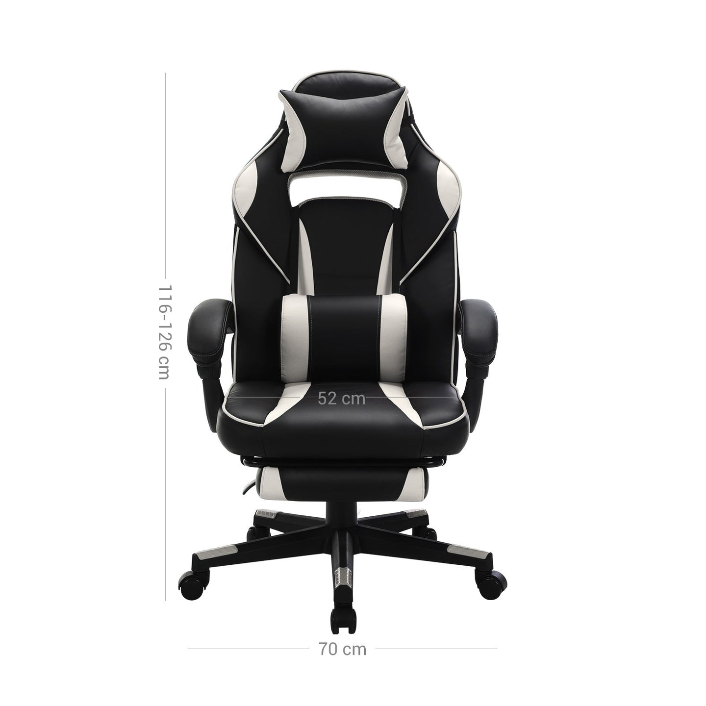 Office Chair - Faux Leather - Black and Red - Ergonomic Design with Footrest and Lumbar Support
