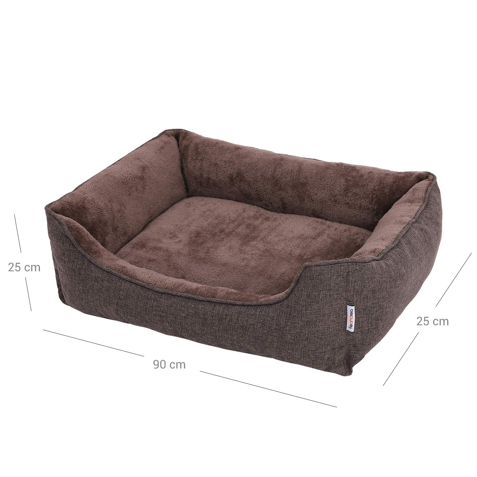 Dog Sofa Bed - Fabric - Brown - Large Washable with Removable Cover