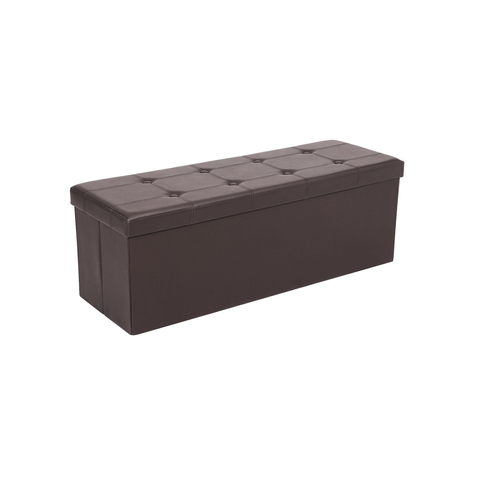 Storage Ottoman Bench - Fabric - Brown - Large Capacity with Max Load 300 kg