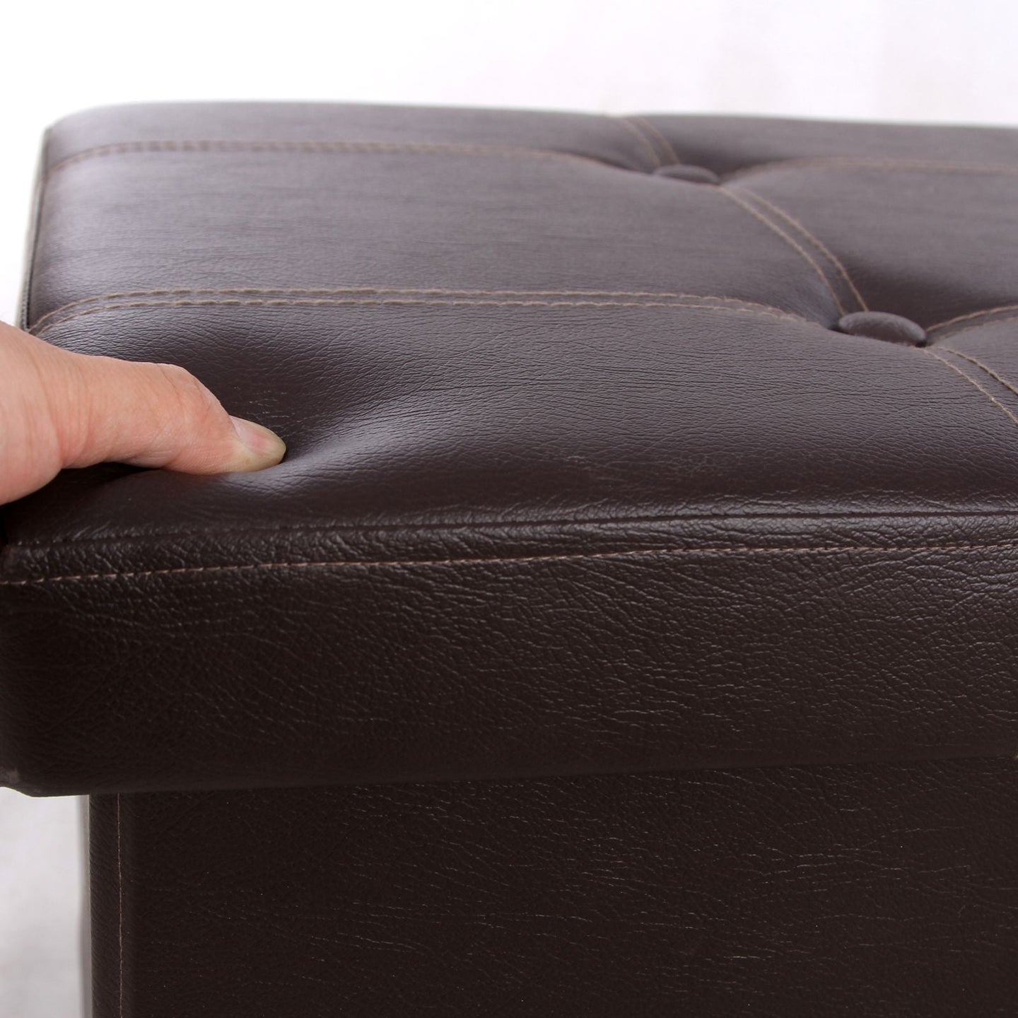 Storage Ottoman Bench - Fabric - Brown - Large Capacity with Max Load 300 kg