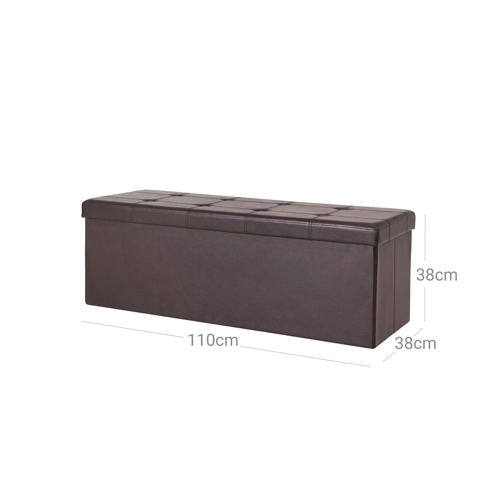 Storage Ottoman Bench - Fabric - Brown - Large Capacity with Max Load 300 kg