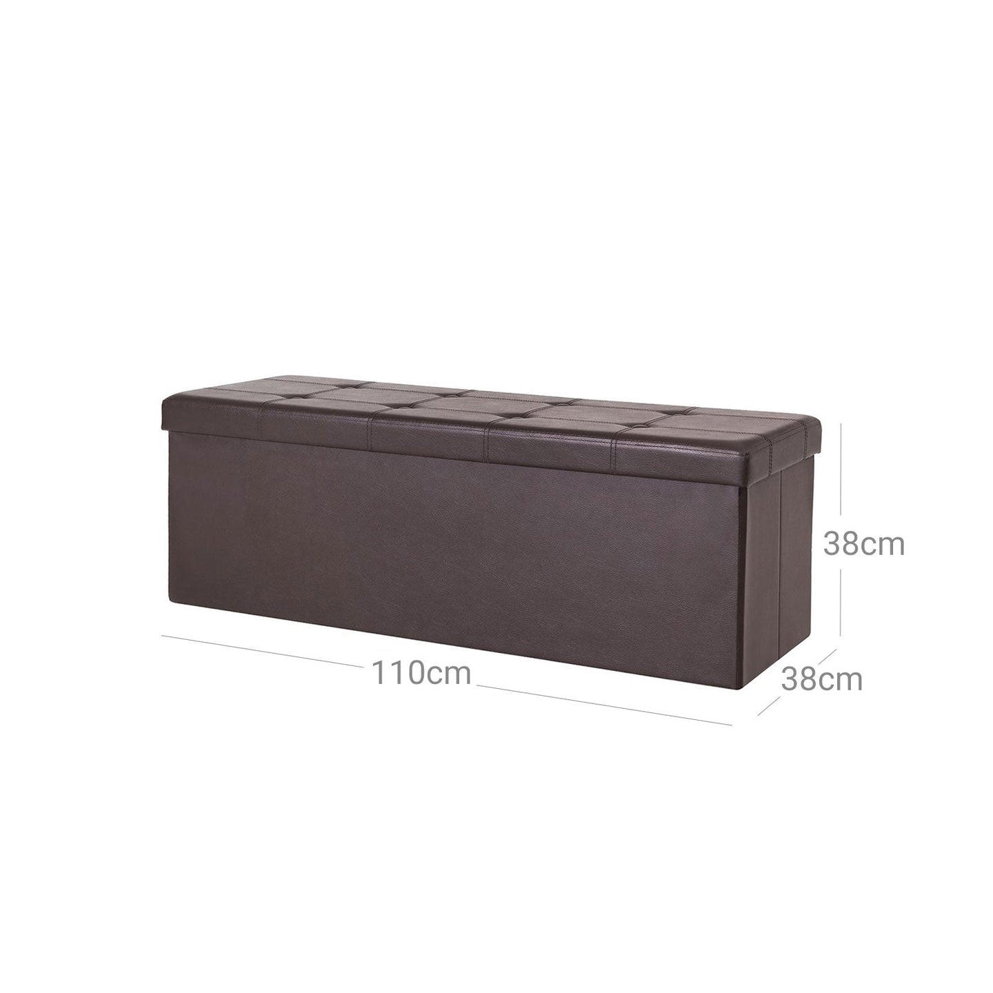 Storage Ottoman Bench - Fabric - Brown - Large Capacity with Max Load 300 kg