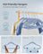 Pack of 50 Velvet Baby Hangers - Velvet - Pale Blue - Non-Slip Design with Rose Gold Hooks