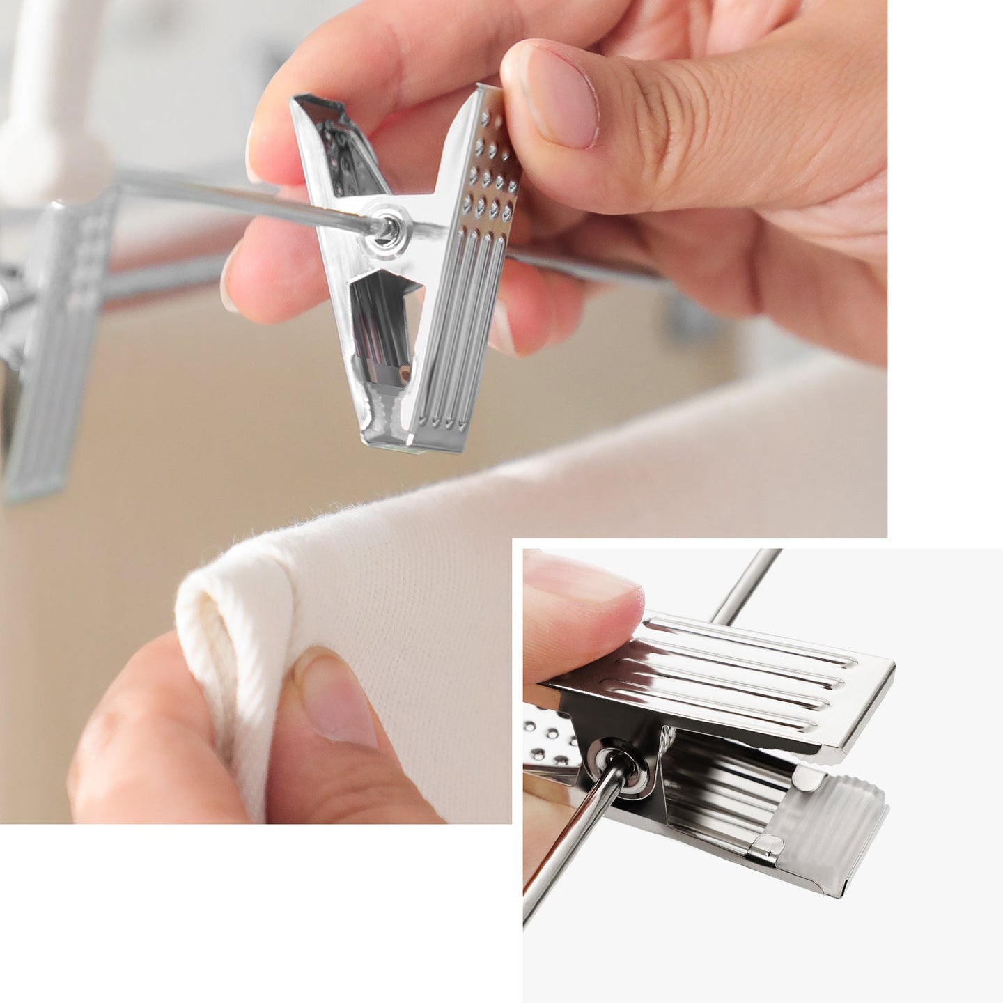 Pants Hangers - Velvet - White - Adjustable Clips