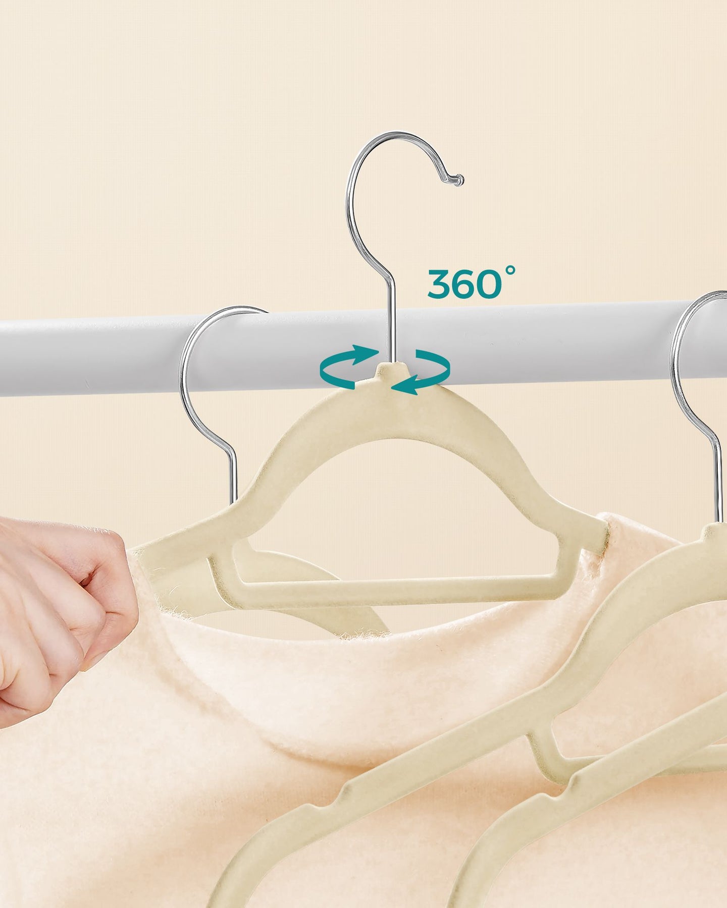 Velvet Hangers - Velvet - Beige - Space-Saving
