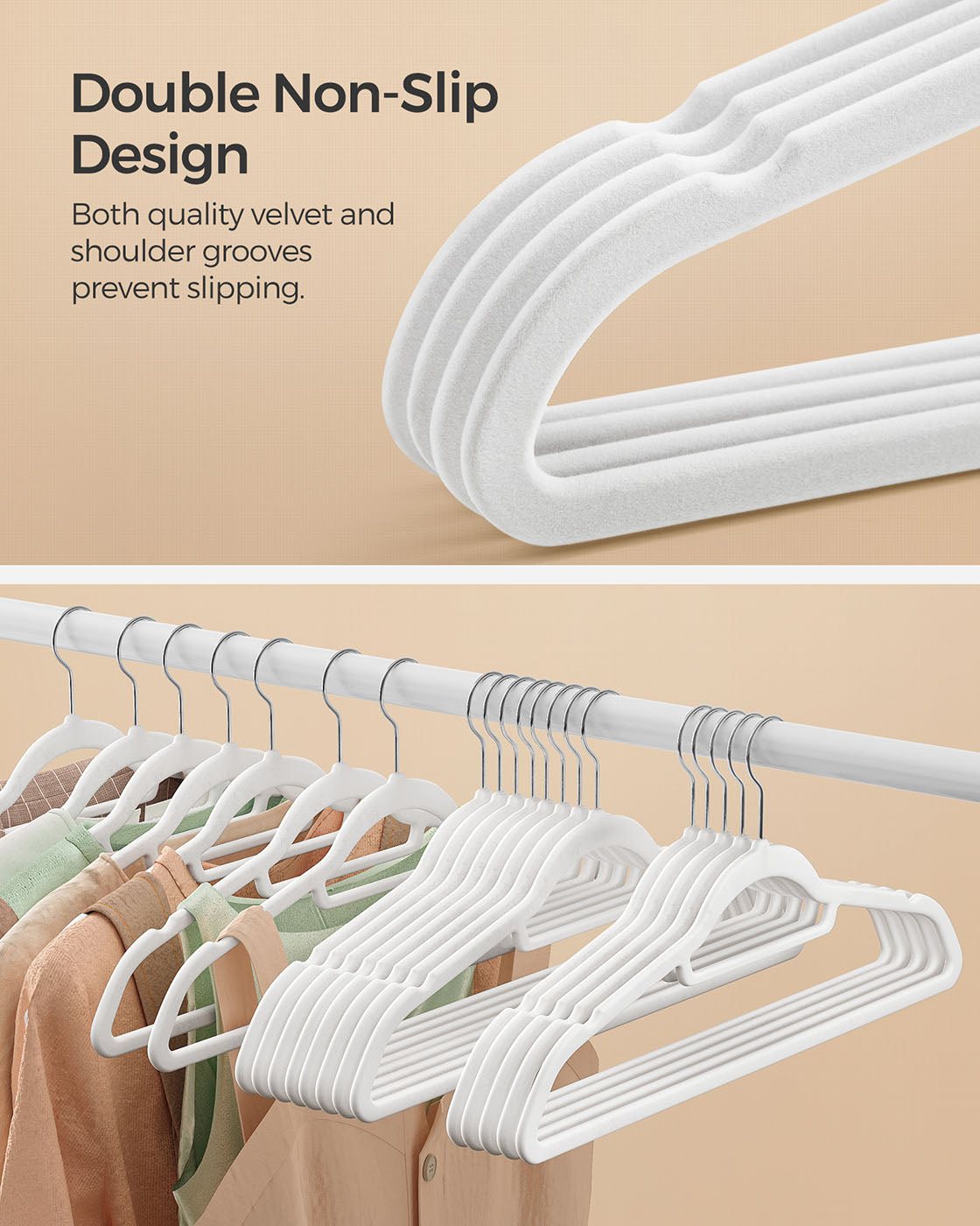 Ultra Thin Velvet Hangers - Velvet - Black - Space Saving Non-Slip Design with Tie Organizer and 360 Degree Swivel Hook