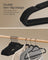 Set of 50 Velvet Coat Hangers - Velvet - Ink Black - Non-Slip with Rose Gold Swivel Hook