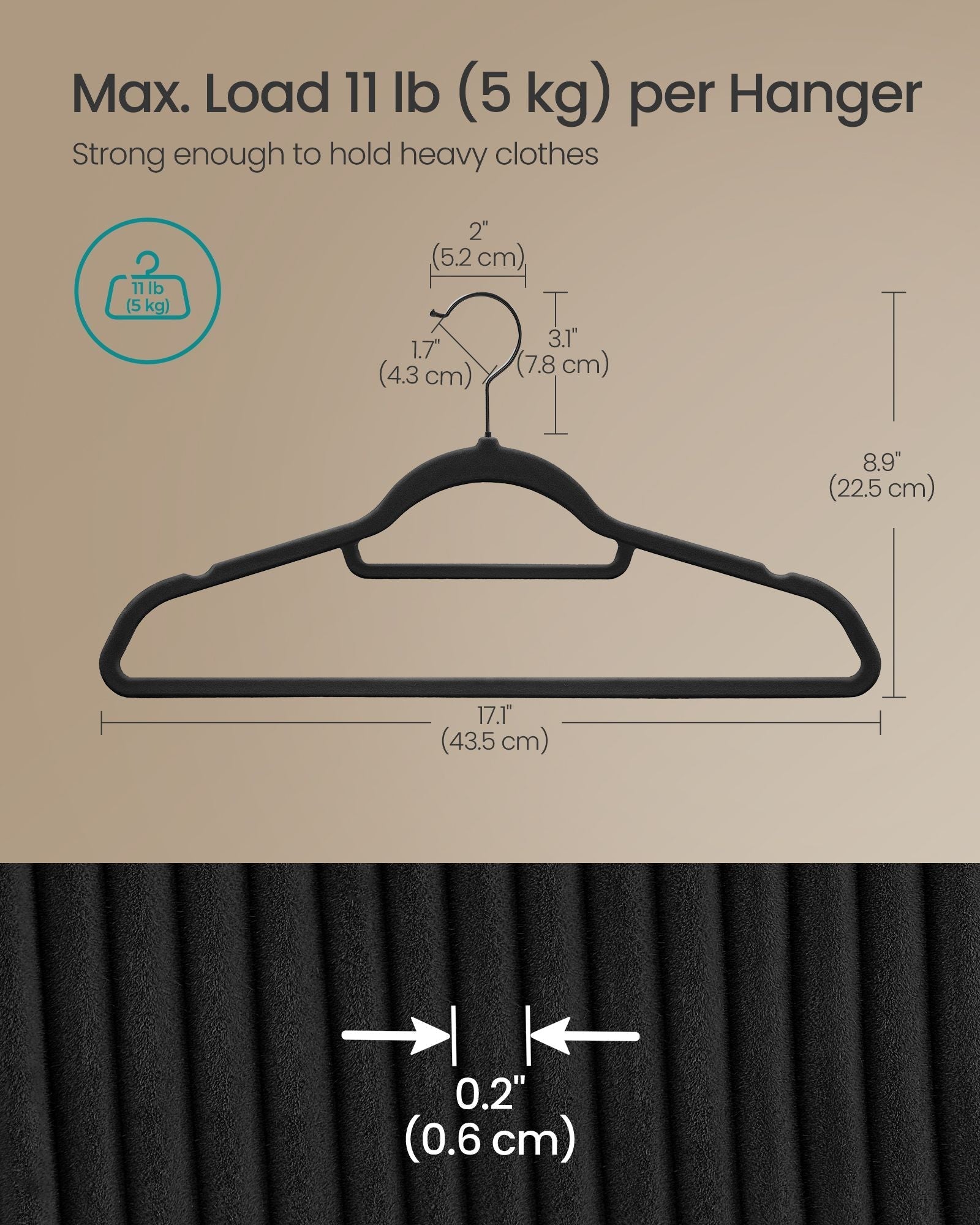 Velvet Hangers - Velvet - Cloud White - Set of 50 with Non-Slip Design and Rose Gold Swivel Hook