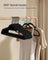 Set of 50 Velvet Coat Hangers - Velvet - Ink Black - Non-Slip with Rose Gold Swivel Hook