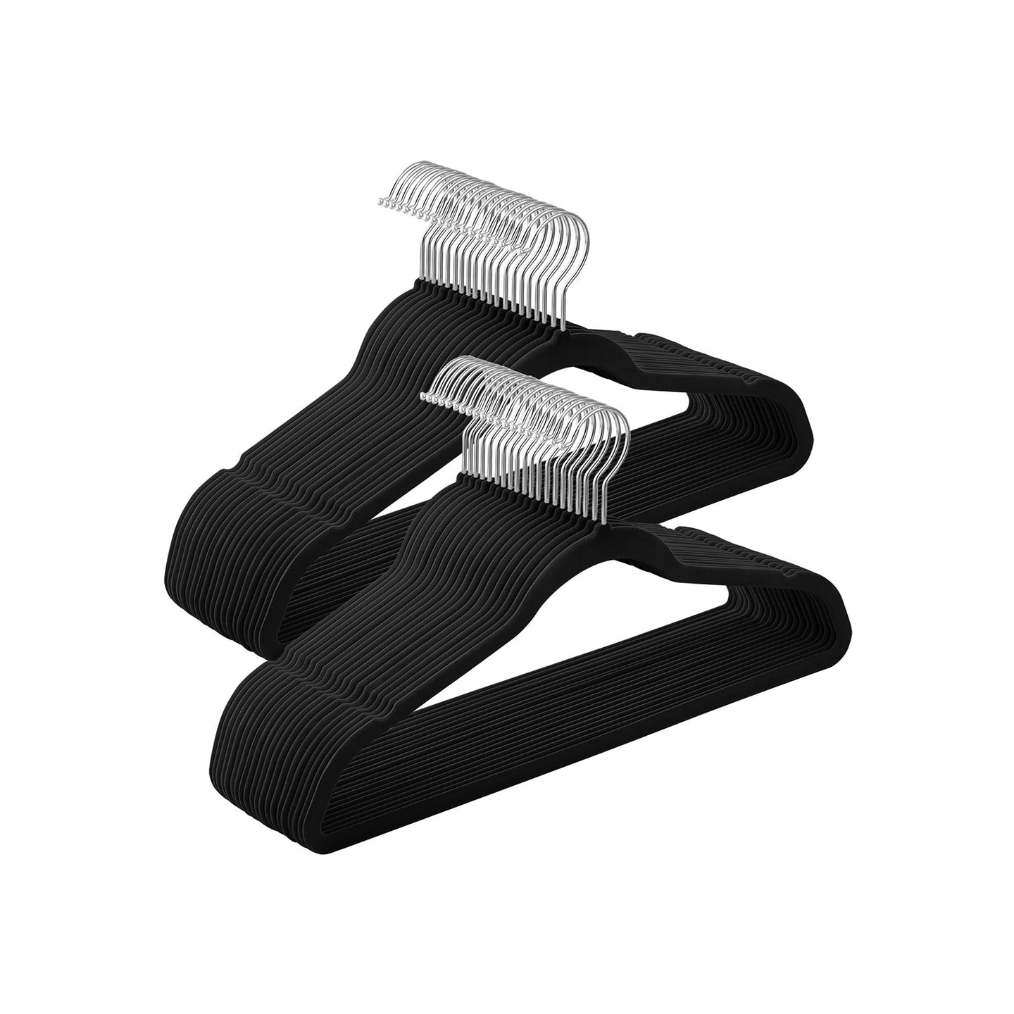 Set of 50 Velvet Non-Slip Clothes Hangers - Pink - Thin and Durable with 360° Swivel Hooks