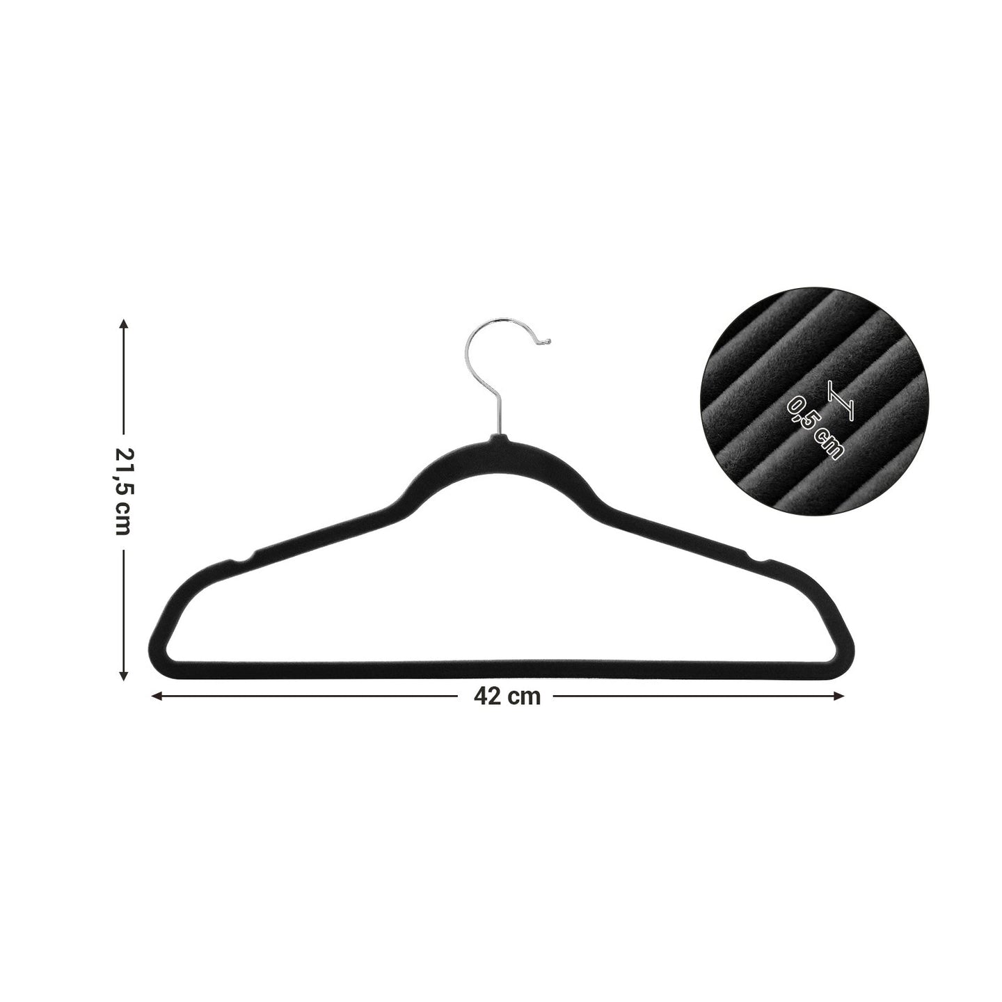 Set of 50 Velvet Non-Slip Clothes Hangers - Pink - Thin and Durable with 360° Swivel Hooks