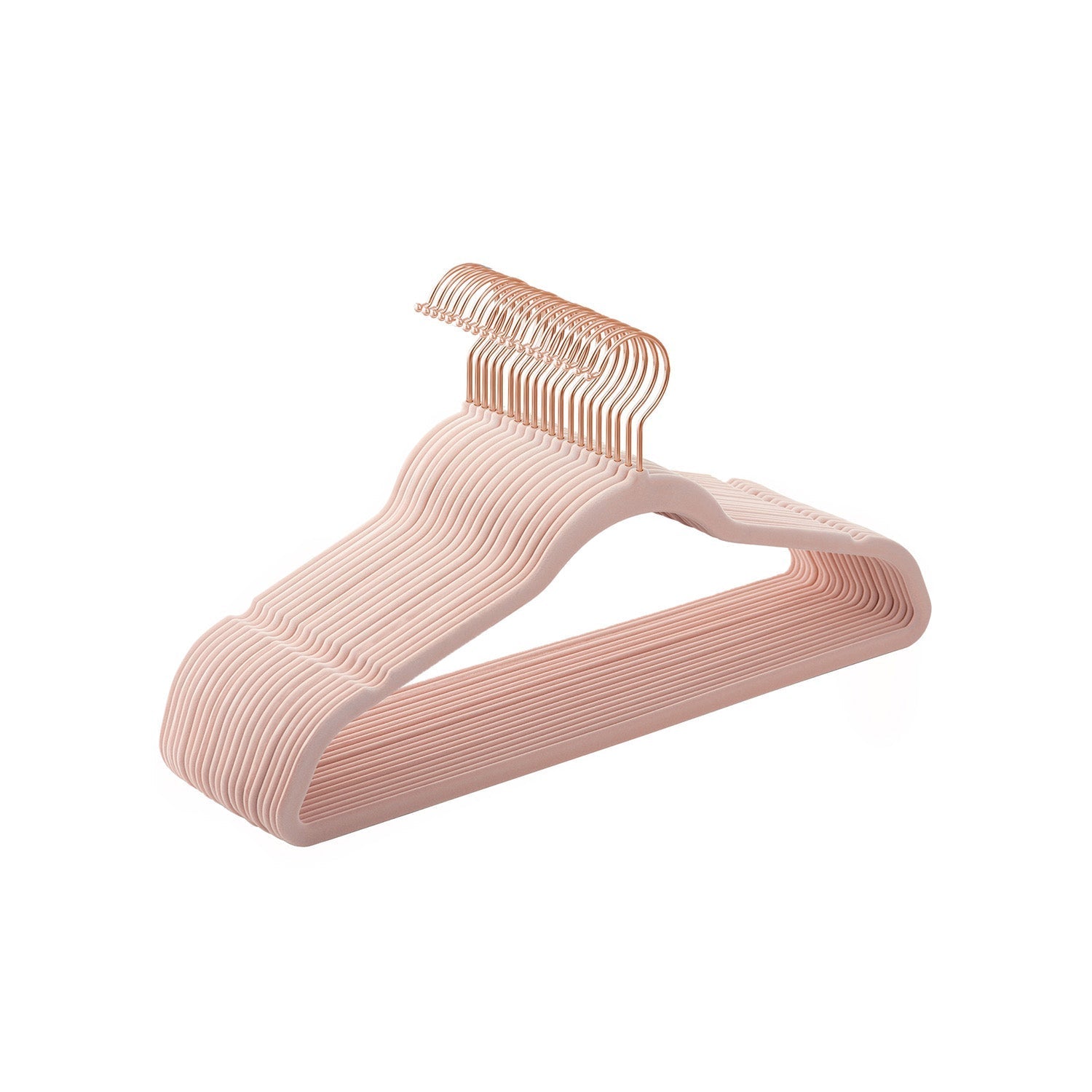 Set of 20 Velvet Hangers - Pink - Thin and Durable with 360° Swivel Hooks
