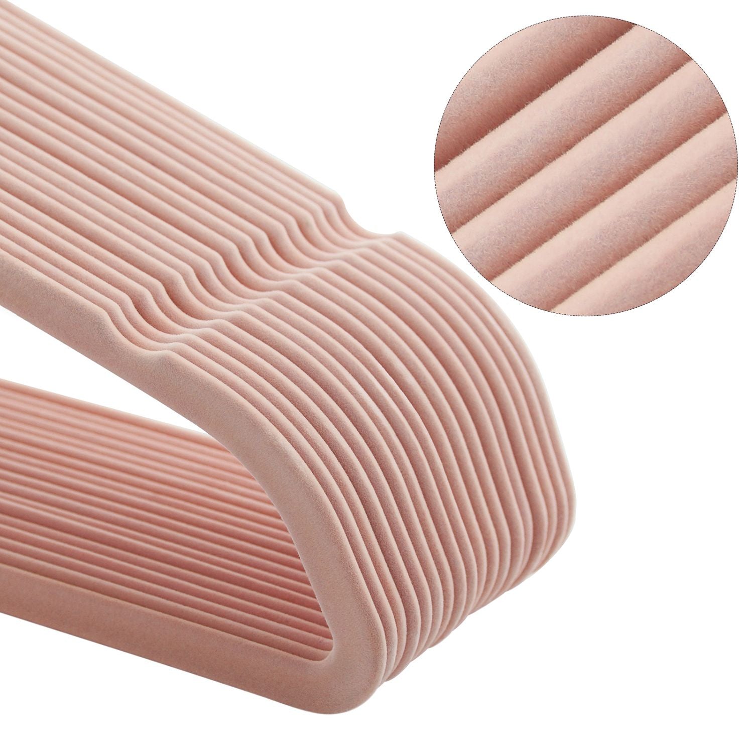 Set of 20 Velvet Hangers - Pink - Thin and Durable with 360° Swivel Hooks