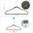 50 Velvet Non-Slip Coat Hangers - Grey - Durable Thin Design with 360° Swivel Hooks