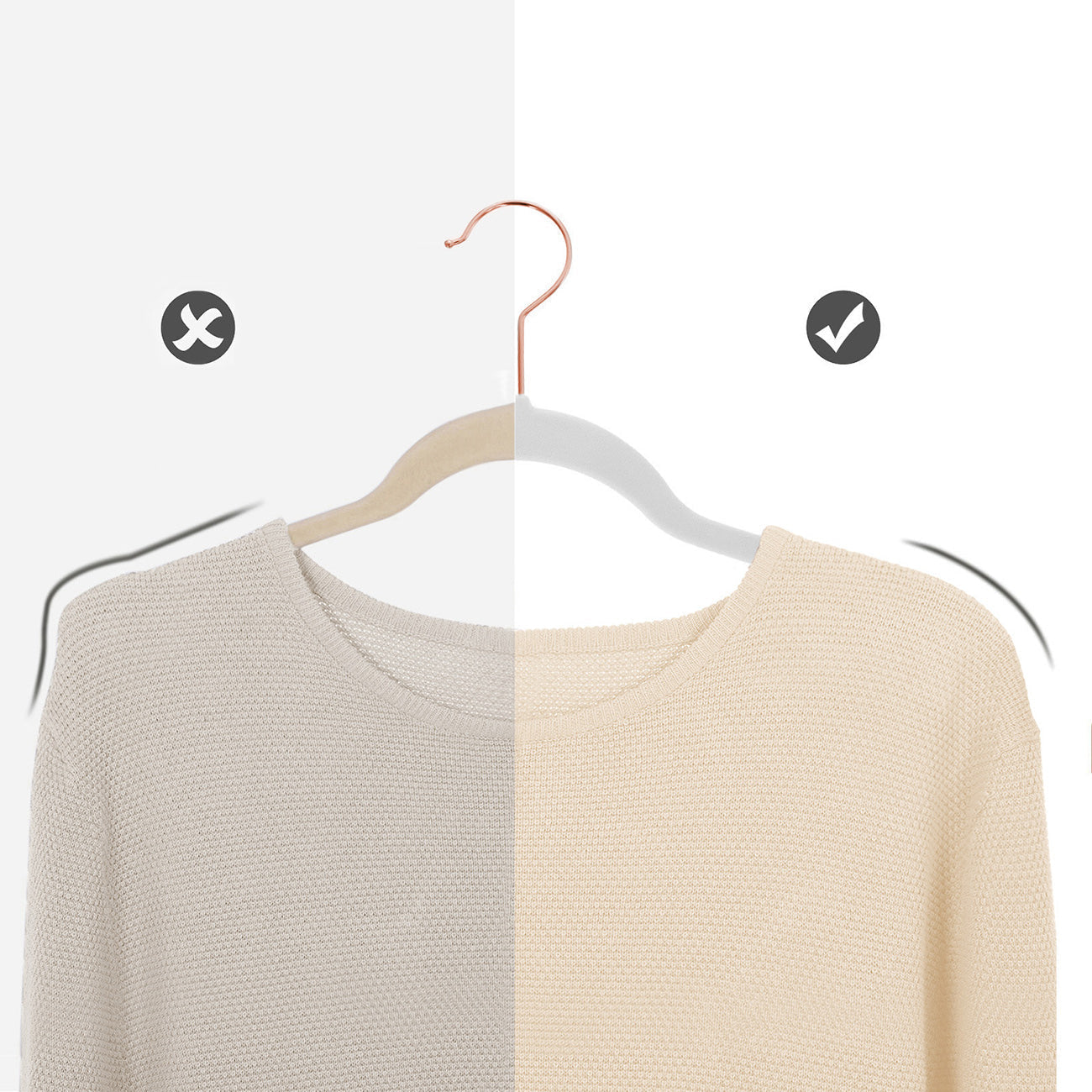 Set of 20 Velvet Hangers - 360° Swivel Hooks - White - Thin and Durable