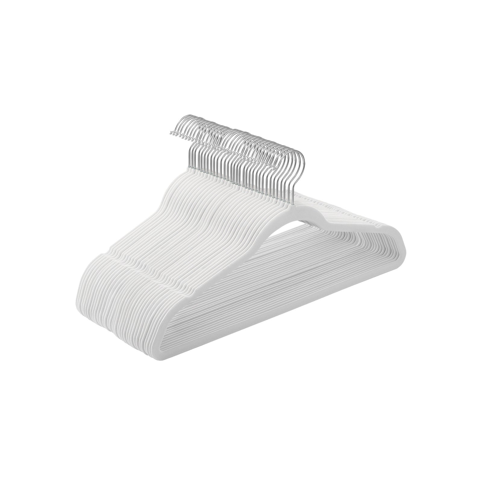 Set of 30 Velvet Hangers - 360° Swivel Hooks - White