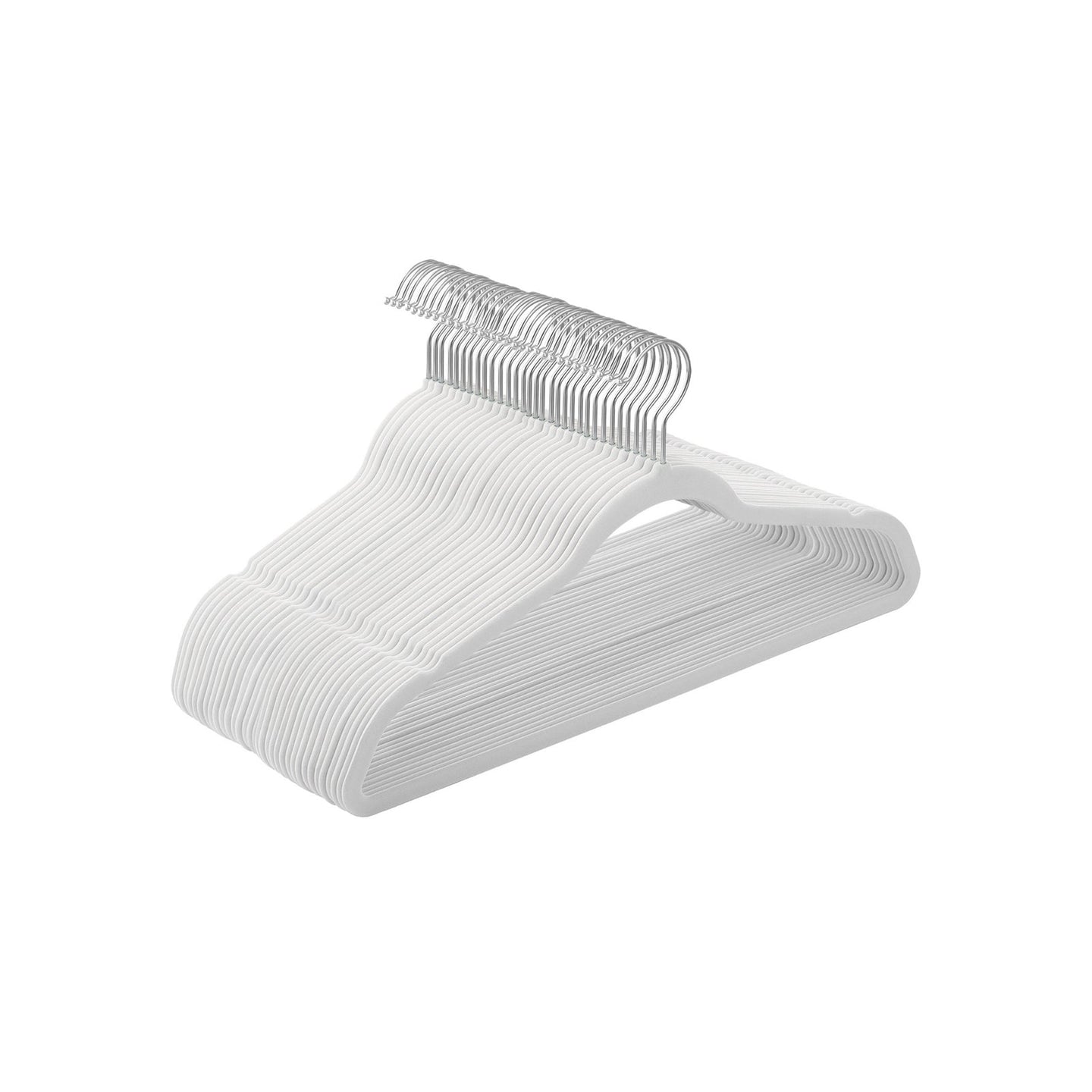 Set of 30 Velvet Hangers - 360° Swivel Hooks - White