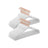 Set of 50 Velvet Hangers - Velvet - White and Rose Gold - 360° Swivel Hooks