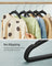 Pack of 50 Velvet Baby Hangers - Ink Black - Non-Slip Design with Silver Hooks