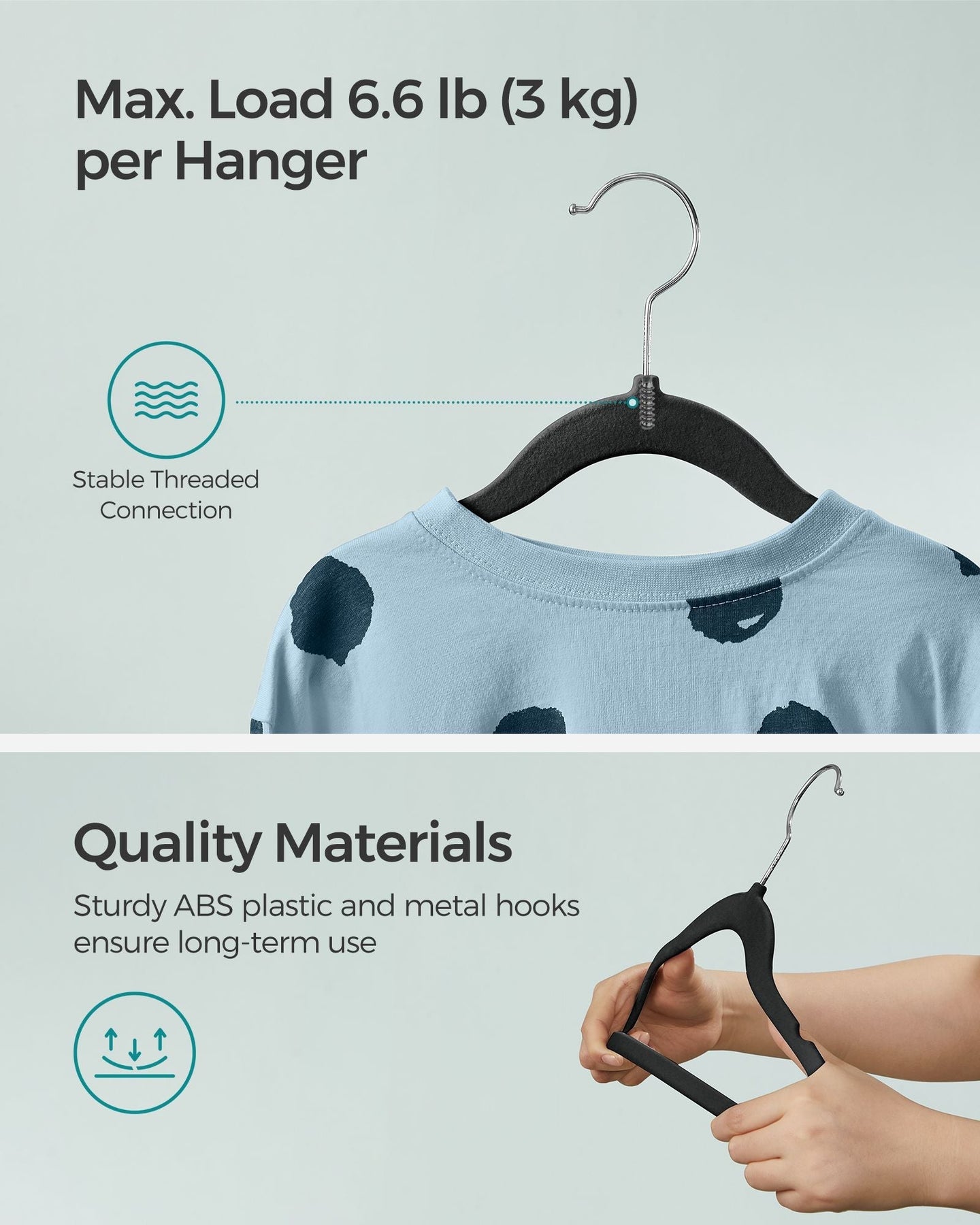 Pack of 50 Velvet Baby Hangers - Ink Black - Non-Slip Design with Silver Hooks