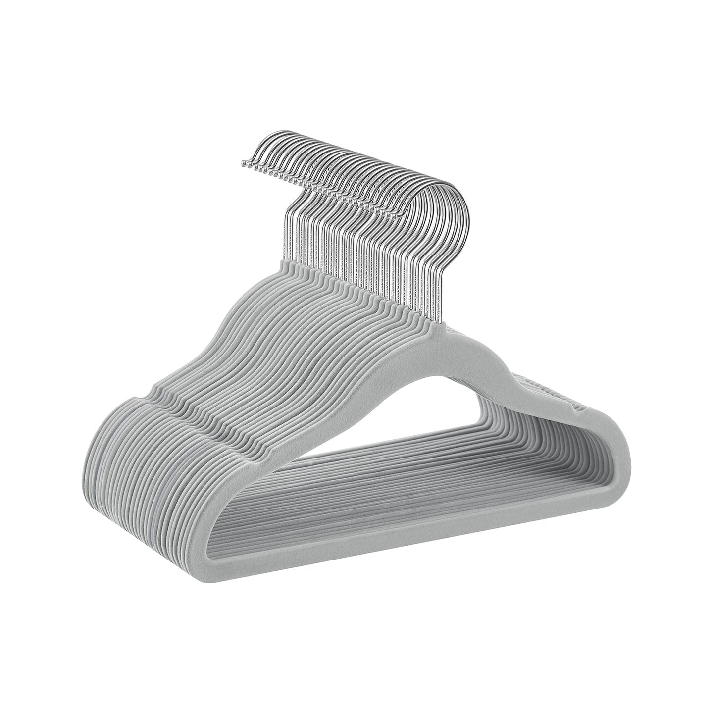 Pack of 30 Velvet Baby Hangers - Velvet - Dove Grey - Non-Slip Design