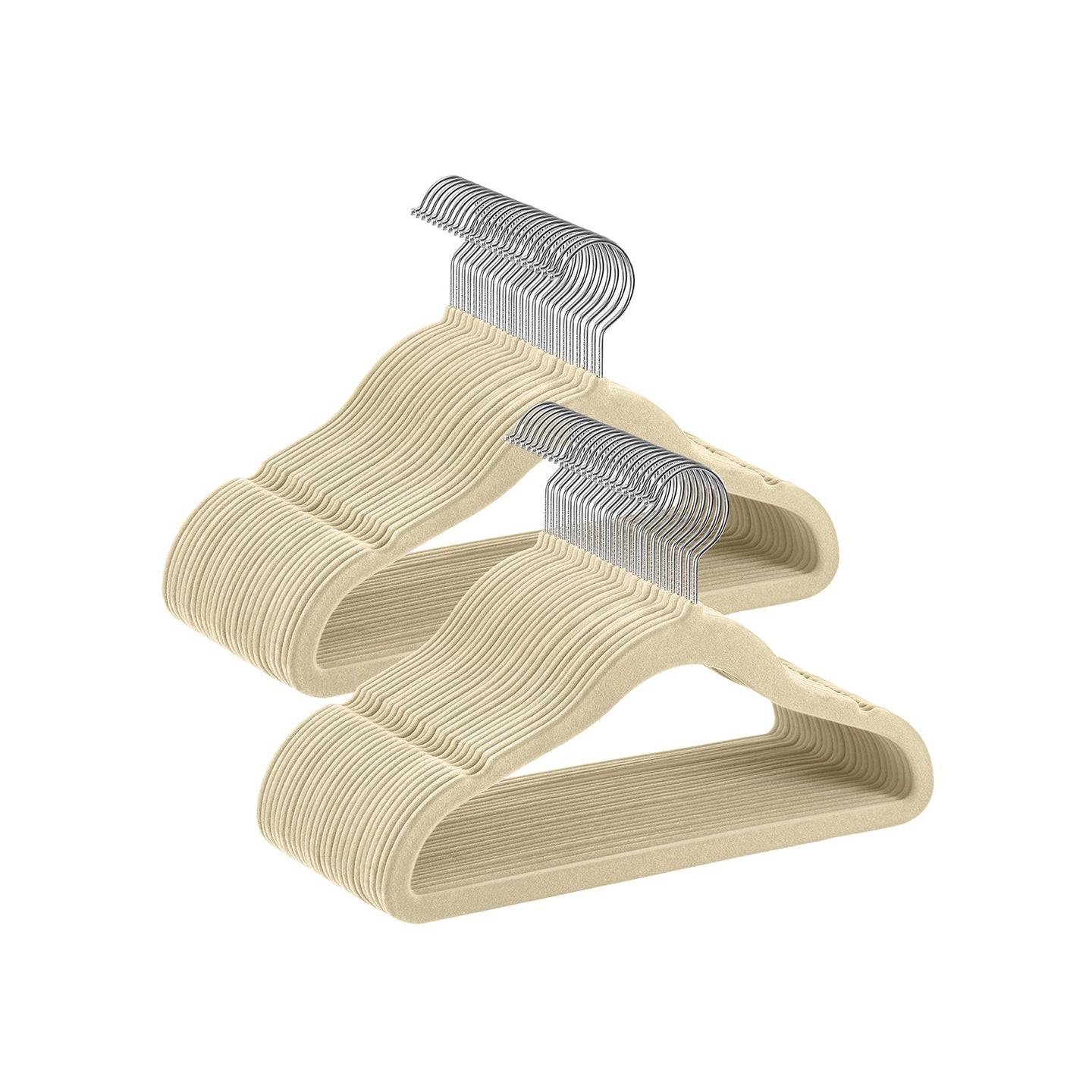 Velvet Baby Hangers - Pack of 50 - Sand Beige - Non-Slip Design