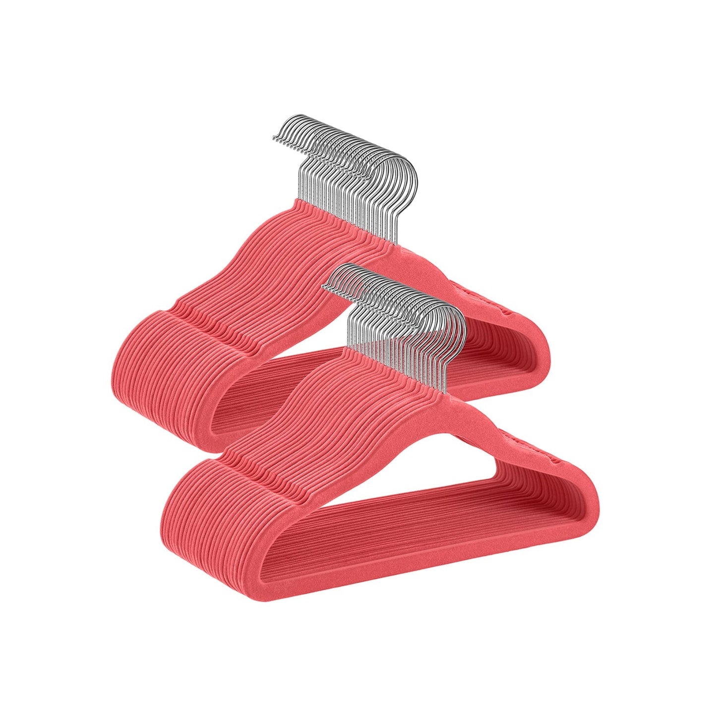Pack of 50 Velvet Baby Hangers - Velvet - Strawberry Red - Non-Slip Design with Rose Gold Hooks