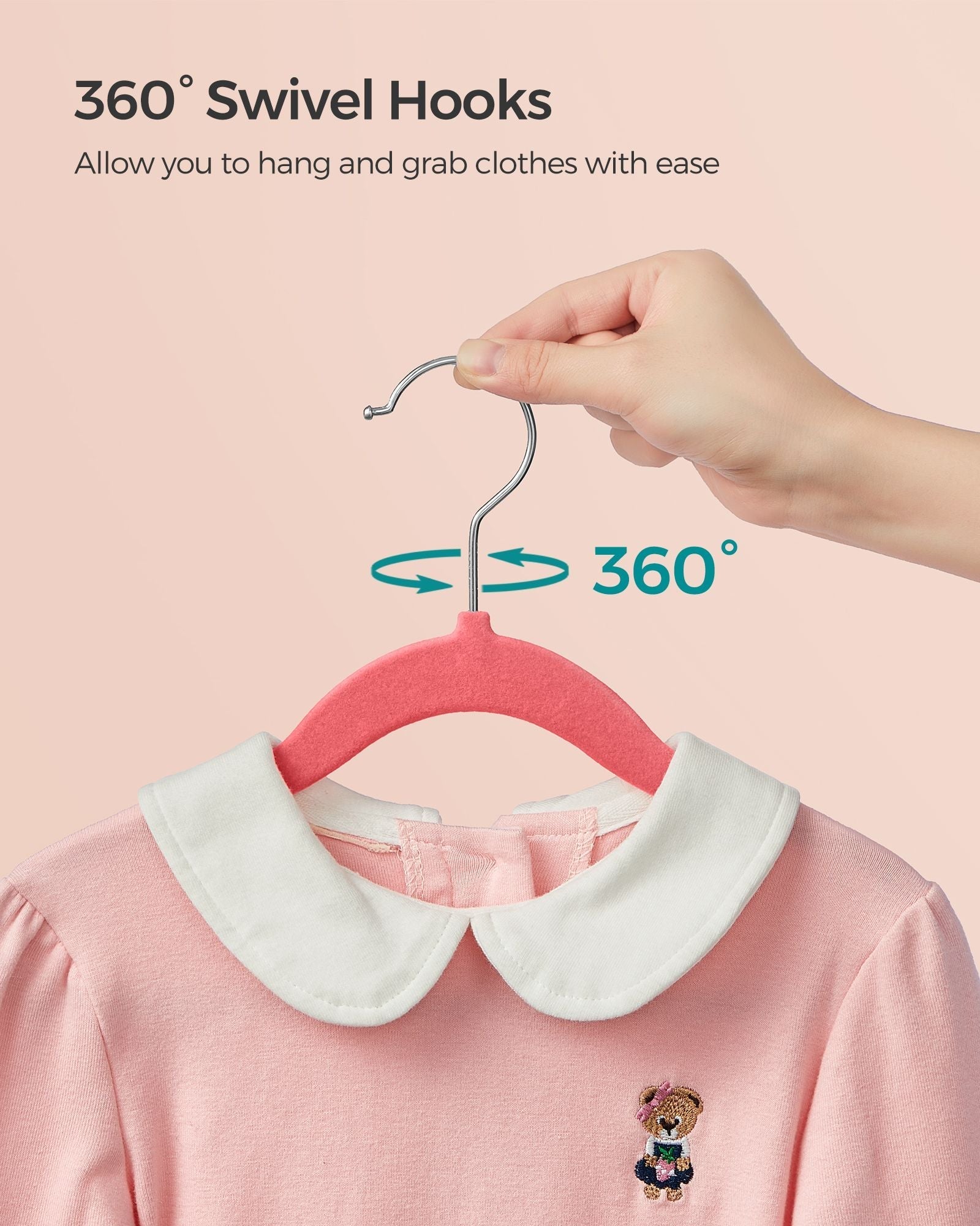 Pack of 50 Velvet Baby Hangers - Velvet - Strawberry Red - Non-Slip Design with Rose Gold Hooks