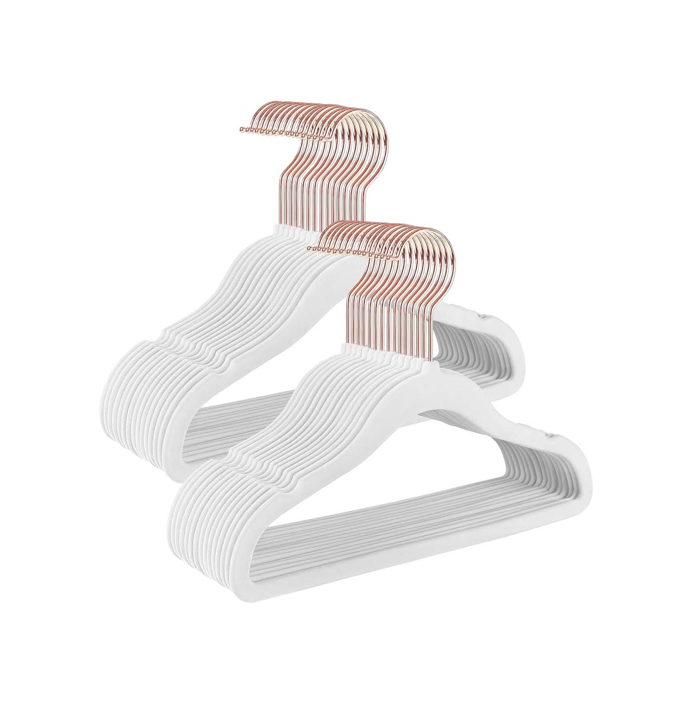 Baby Hangers - Velvet - Light Pink - Pack of 50 with Rose Gold Hooks