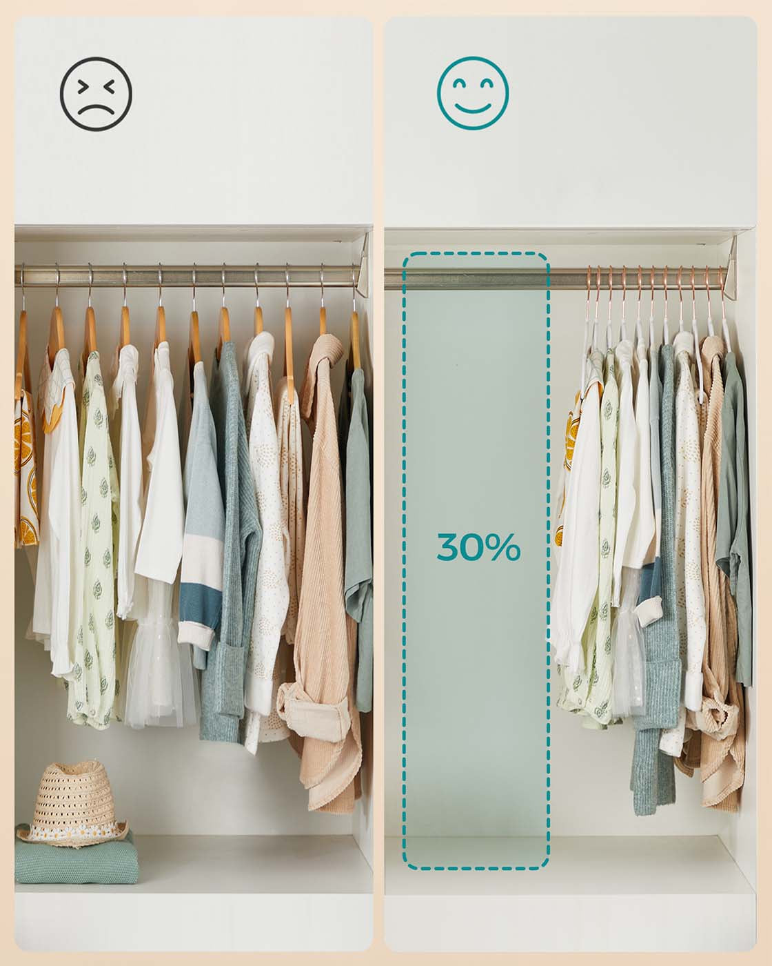 Set of 50 Velvet Small Hangers - White - Non-Slip