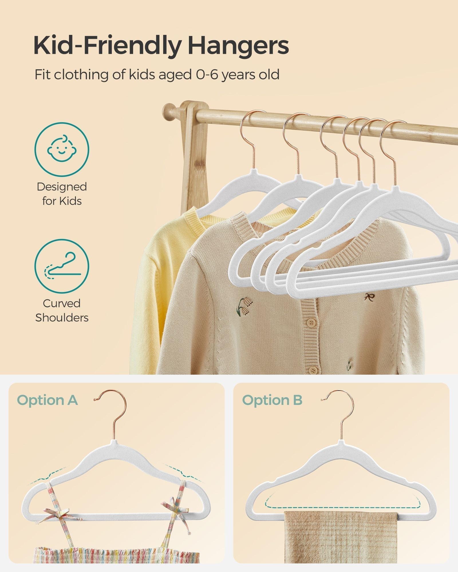 Pack of 30 Velvet Baby Hangers - Velvet - Cloud White - Non-Slip Design